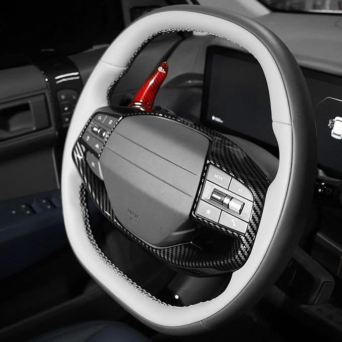 ABS Car Steering Wheel Frame Cover Steering Wheel Button Panel Frame Molding Trim Compatible with Kia K4 2025,Kia EV6 2025,Kia Sportage 2026,Kia EV3,Kia EV4 Accessories (Carbon Fiber Style)