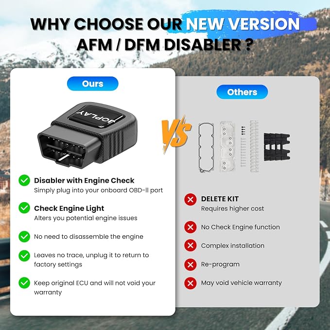 JOPLAY 2 in 1 AFM DFM Disabler, Active Fuel Management Disabler and Additional Fault Indicator Alert DFM Compatible with 5.3 Silverado(Chevy Sierra Cadillac Escalade Yukon) GM 4.3L, 5.3L, 6.0L