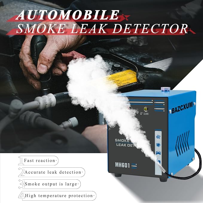 Smoke Machine Automotive with Advanced Air Pump Built-in, Professional Smoke Machine Leak Detector for All 12V DC car, Diagnostic Smoke Leak Tester for EVAP, Vacuum and Fuel Pipe System