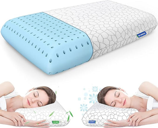 CushZone Memory Foam Pillows for Sleeping, Bed Pillow with Removable and Machine Washable Cover, Bed Pillow for Side, Back and Stomach Sleepers, King Size (1 Pack)