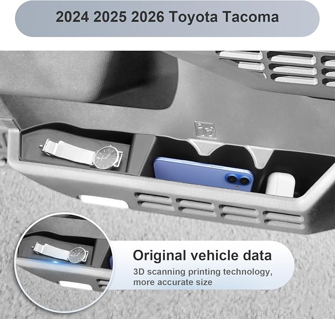 SKTU 6Pack for 2024 2025 2026 Toyota Tacoma Door Side Storage Box for 2024 2025 2026 Toyota Tacoma Door Handle Organizer 2024 2025 2026 Tacoma Accessories Insert Glove Pallet-Durable