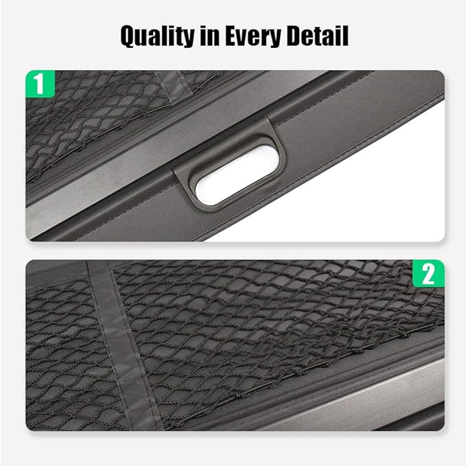 Marretoo for Benz Smart Fortwo Cargo Cover Original Style Retractable SUV Trunk Accessories 2010-2015