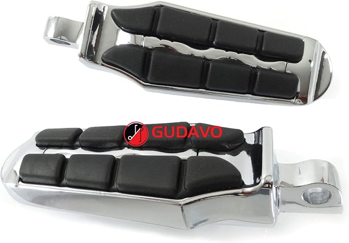 Motorcycle Aluminum Front Or Rear Foot Pegs Footboards Chrome Foot Pedal Footrests compatible with Harley Davidson Street 750 XG750 Street 500 XG500 modele Touring 1988-2019 (Style: 12)