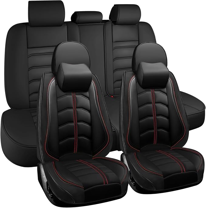 Car Seat Cover for Toyota Highlander 2001-2026, Durable Wear Resistant Waterproof Seat Cover, Breathable No Odor Premium Leather Vehicle Interior Accessories.(Luxury 5 Seats,Black)