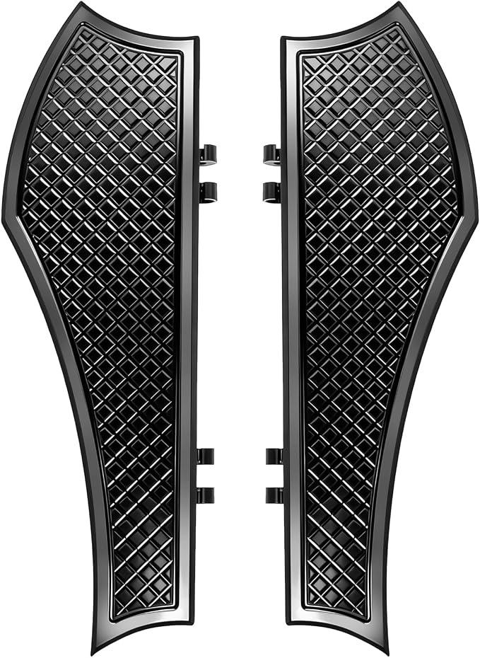 Black Driver Anti-Slip Stretched Floorboards Footpegs for Harley Touring RoadKing, Road glide, Street glide, Electra glide 1986-2025 & Softail Fat Boy, Fat Bob, Street Bob '86-2017 Models