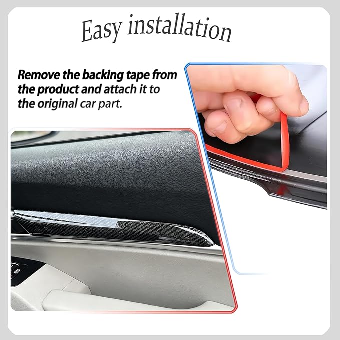 Door Panel Cover, for Kia Telluride 2020 2021 2022 2023 2024 2025 2026, Interior Door Handle Trim Overlay - Carbon Fiber Pattern Protective Accessories