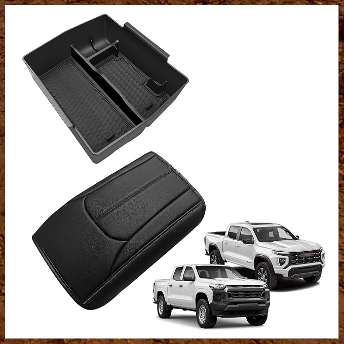 Muslogy Center Console Organizer [Black] & Armrest Cover [Gray] Compatible with Subaru Forester 2025 Accessories
