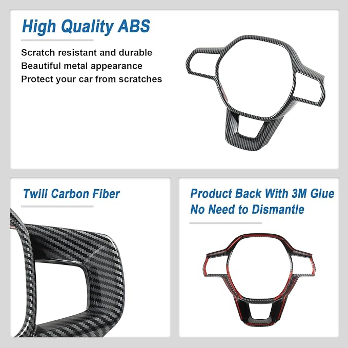 Carbon Fiber Steering Wheel Cover Compatible with 2023-2026 Honda CR-V CRV