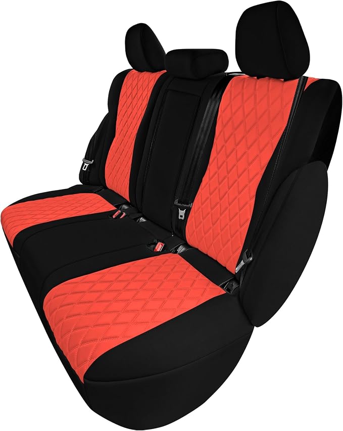FH Group Custom-Fit Car Seat Covers Specifically Made for 2021-2026 Nissan Rogue, Rear Set Red Ultraflex Neoprene Waterproof Automotive Seat Cover