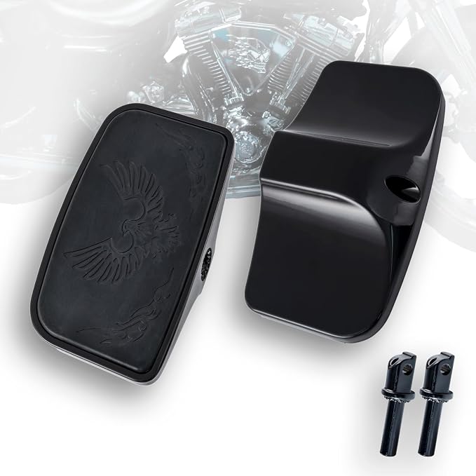 Front Rear Rider Passenger Floorboard FootPeg for Victory Cross Country Hammer Vegas 8-Ball Kingpin Indian Chief Dark Horse Chieftain Springfield etc (Eagle, Gloss Black)