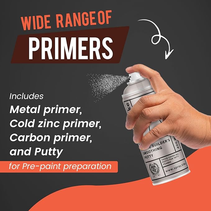 Spray.Bike Frame Builder's Smoothing Filler Spray Paint | Metal Repair Putty for Bike Painting & Repair | Easy Use, Durable, Requires Only 1 Coat | Bike Repair Tools | Gray Spray Putty, 400ml