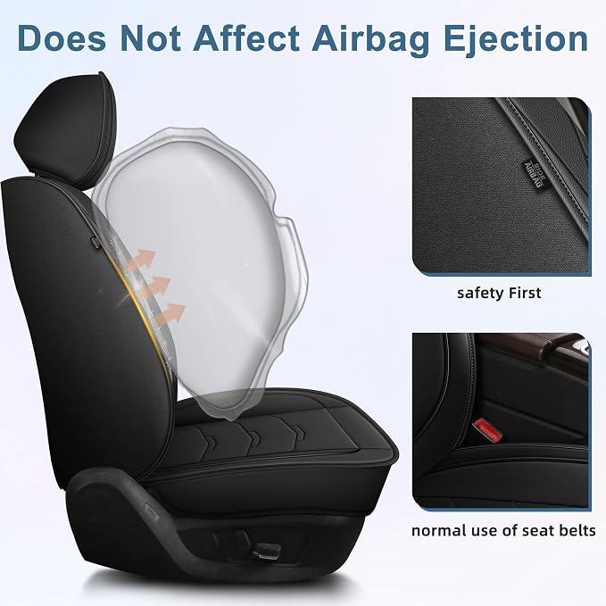 Seat Covers Fit for Suburban 2009-2024 Car Full Set Luxury Leather Waterproof Scratch-Resistant Protectors Automotive Seat Cushion (5 Seats,Black&Diamond)