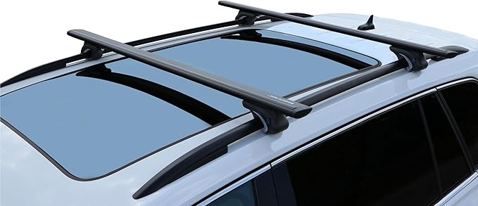 BRIGHTLINES All Black Heavy Duty 220 lbs Wing Shaped Universal Crossbars Roof Racks Compatible with 2018-2024 Chevy Equinox GMC Terrain for Kayak Luggage ski Bike Carrier, a Set of 2