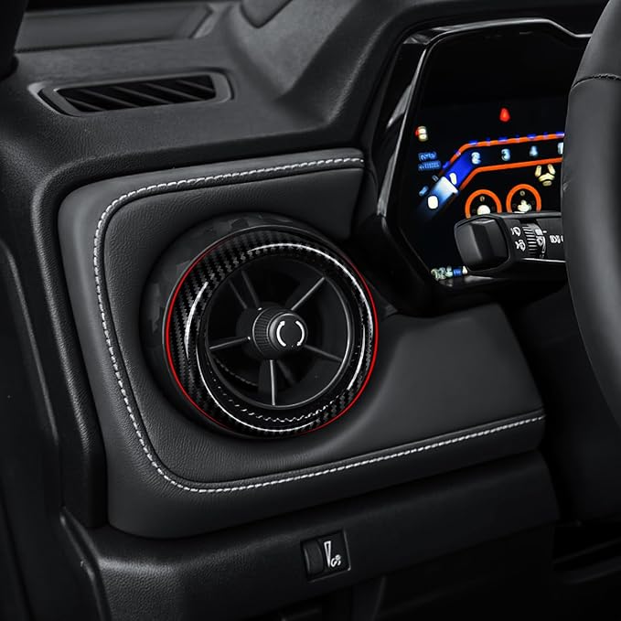 Car ABS Carbon Fiber Dashboard Side Air Outlet AC Vent Sticker Cover Interior Trim Decal for Chevrolet Colorado 2023 2024 2025 Accessories (Inner Ring)