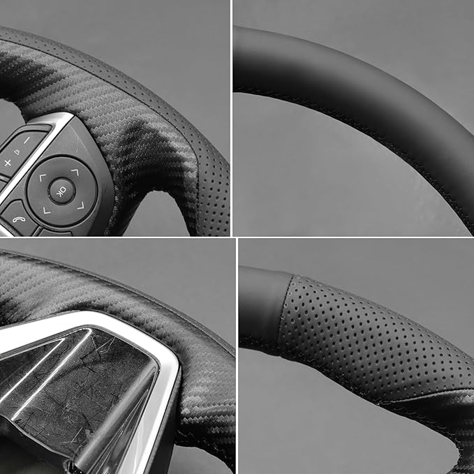 MEWANT Steering Wheel Cover for Toyota RAV4 2019-2024/Camry 2018-2024/Corolla 2020-2024/Avalon 2019-2022 Hand-Stitched Steering Wheel Wrap