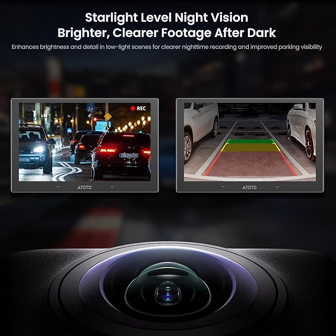 AHD 1080p Backup Camera with 30fps,134° Wide-Angle, Starlight Night Vision, IP67 Waterproof,G-Sensor, Parking Mode, Loop Recording, Only Compatible with V10 Series, AC-HN9RRV3