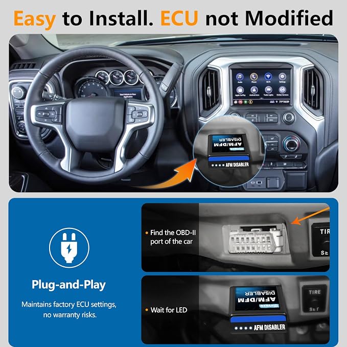 AFM Disabler 5.3 Silverado 1500 2010-2018, AFM/DFM Delete Device for Chevy GMC 4.3L 5.3L 6.0L 6.2L V6 V8, Active Fuel Management Disabler (Fits Sierra Yukon Tahoe Escalade etc) - Plug & Play