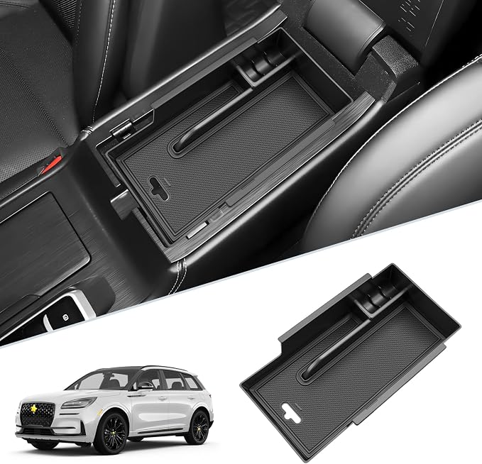 SKTU Upgrade for 2023-2026 Lincoln Corsair Accessories Center Console Organizer for 2023-2026 Lincoln Corsair Console Tray 2023-2026 Corsair ABS Durable Insert Console Organizer with Coin Holder