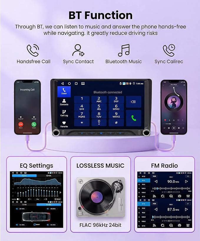 Rimoody 4G+128G Android 15 Car Stereo for Toyota Camry 2000-2006, 9 Inch Incell Touchscreen with Physical Buttons, Wireless CarPlay Android Auto GPS Bluetooth 5G-WiFi EQ SWC Type-C Backup Camera