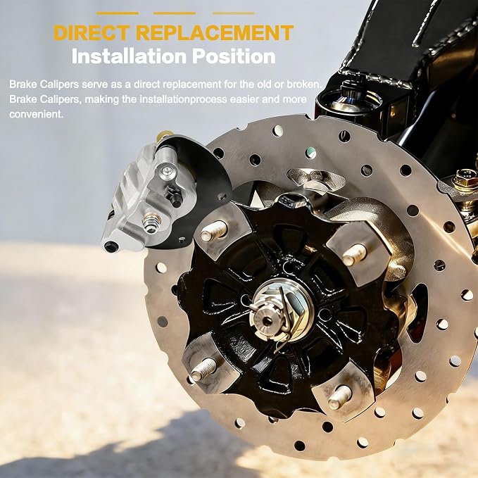 GSPSCN 2Pcs Rear Left & Right Brake Calipers w/Pads & Bracket for Polaris RZR Turbo S 2020-2021丨RZR XP Turbo/4 Turbo 2016-2021, 1912480 1912478 1912479