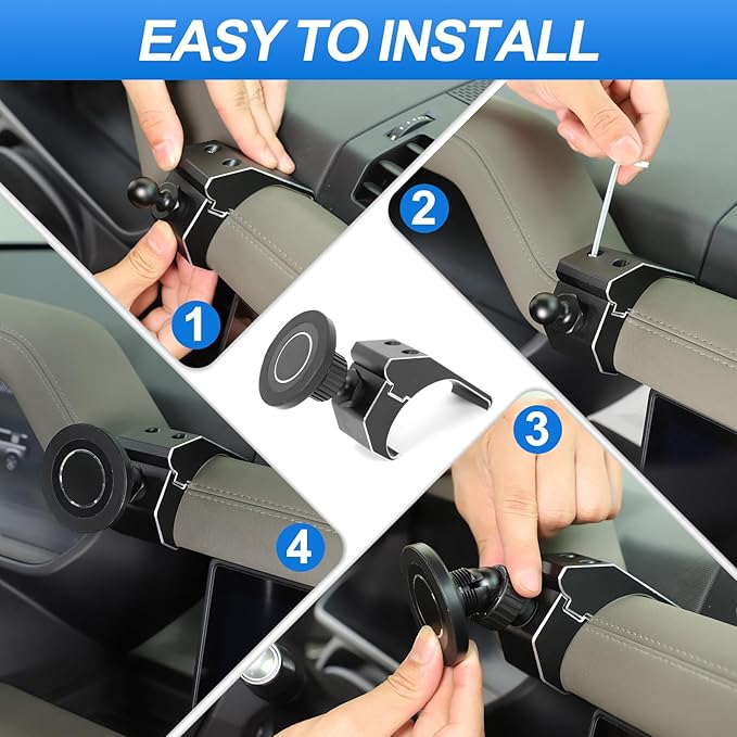 Magnetic Phone Holder Compatible with Land Rover Defender 110 130 2020-2025, 360° Adjustable Dash Phone Mount Holder for All Smartphones (for Base Trim (Faux Leather Dashboard))