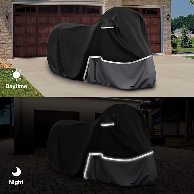 Waterproof Motorcycle Cover Replace for Kawasaki Ninja 400 500 650 Z900 Zx6r Street Without Trunk Model, 420D Oxford Cloth Motorcycle Cover for Snow Rain Dust Protection