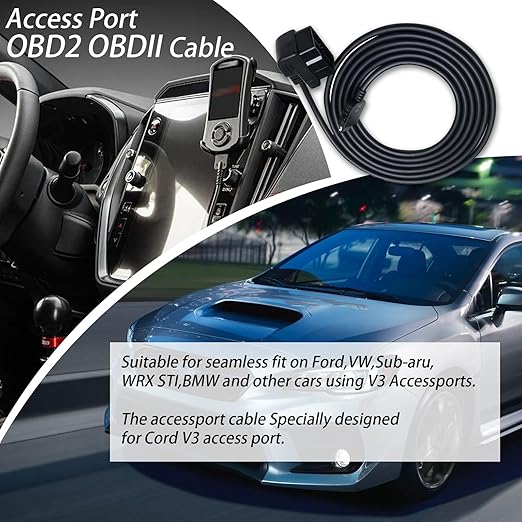 XTPTFABS Access Port OBD2 OBDII Cable Compatible with Cord V3 Sub-aru Ford VW WRX STI Focus Evo BMW,Fits: All Cars that use V3 Accessports