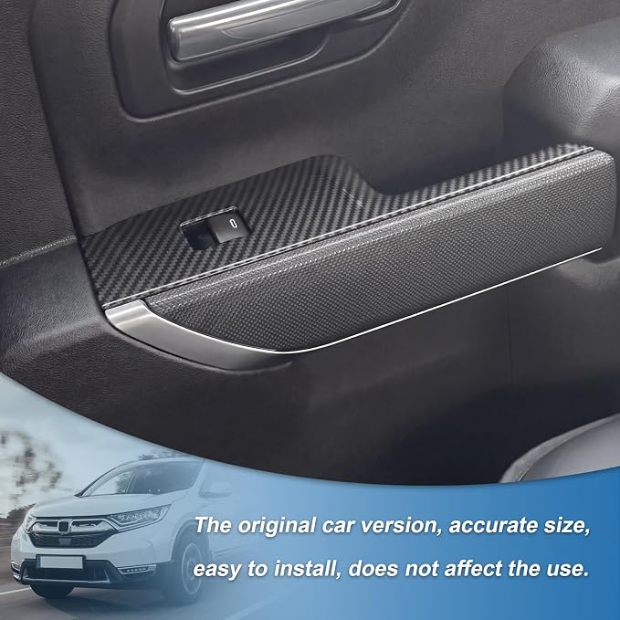 Carbon Fiber Window Lift Switch Panel Cover Compatible with 2019-2026 Chevy Silverado 1500/2500HD/3500HD, Window Control Panel Cover for 2020-2026 GMC Sierra 1500/2500HD/3500HD Crew Cab