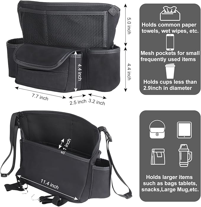Car Handbag Holder Between Seats Suede Large Capacity Car Purse Holder Automotive Consoles