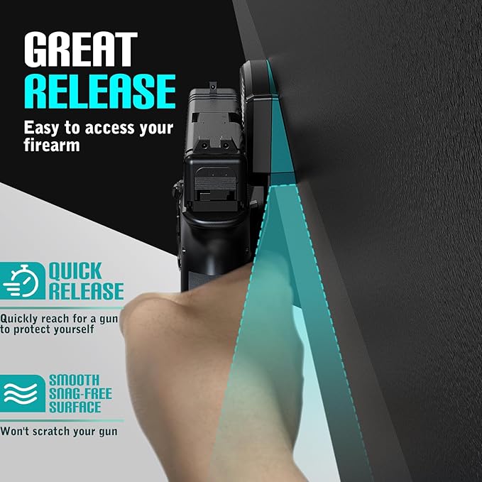 Gun Magnet Mount for Truck Car Vehicle,Magnetic Gun Mount for Pistol Shotgun Revolver with Trigger Guard Protect,Gun Magnet Rate Max 15 LBS Conceal in Desk Safe Wall Easy to Access&Release