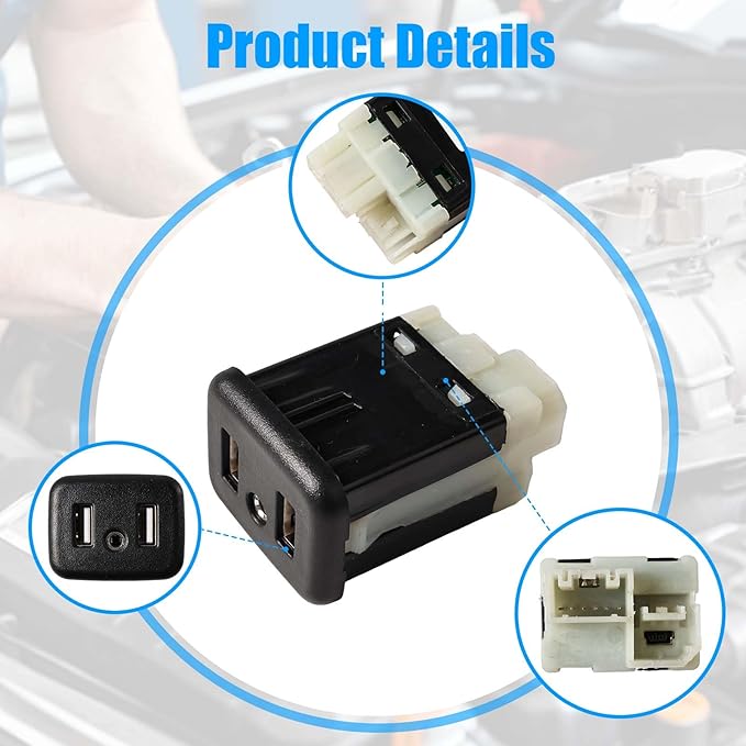 USB Port Interface AUX Jack 13519224 13509942 13510854 23496501 Dual USB Port Interface Compatible with Cadillac Chevrolet GMC Chevy Buick 2016 2017 2018