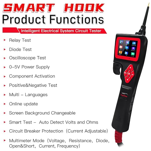 Original TopDiag P200 Automotive Circuit Tester, Power Circuit Probe Kit, 9~30V with Multimeter (P200)