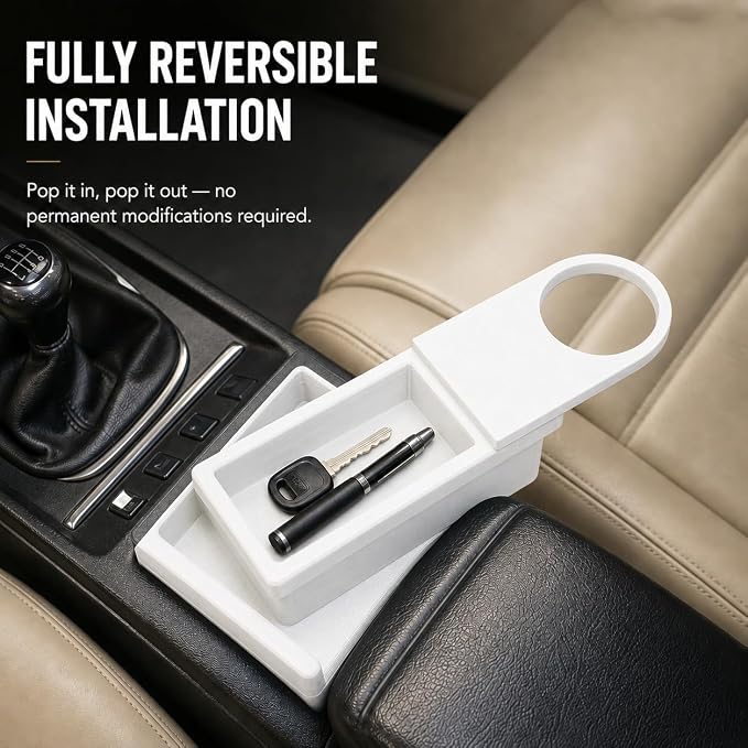 SplashNColor Ashtray Cup Holder for Porsche 924 924S 944 – Center Console Drop-in Insert | No Modification Required | Classic Sports Car Interior Drink Storage Accessory
