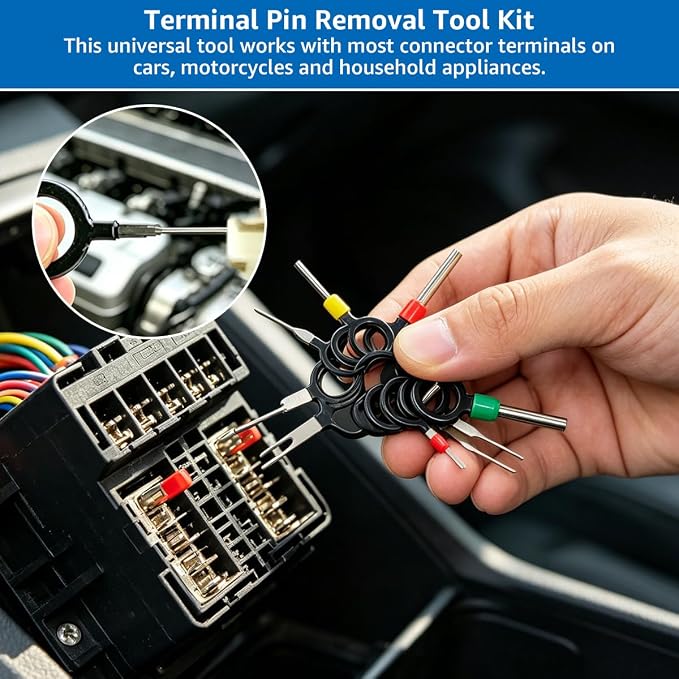 14PCS Automotive Electrical Disconnect Pliers Set: High-Carbon Steel, No Missing Connector Removal Tools for Car Harness, Hose, Fuel Line, Cooling, Door Panel, Dashboard & Engine Bay Repair
