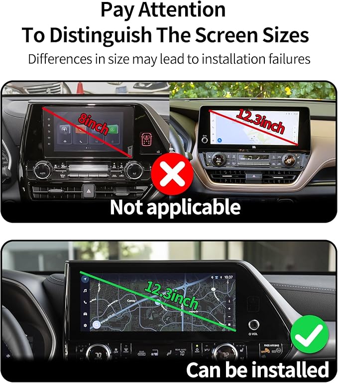 Car Phone Holder for Toyota Highlander 2020-2025 Accessories 12.3-Inch Screen Fixed Clip, 360° Rotation Phone Mount Compatible with MagSafe,Cell Phone Holder That Does Not Affect Air Vent