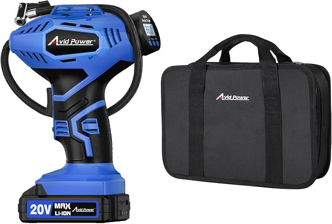 AVID POWER Cordless Tire Inflator Bundle with Tool Bag