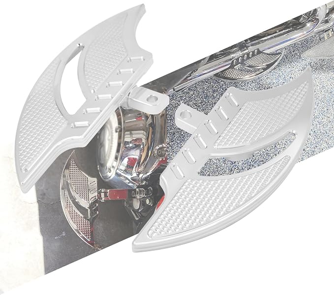 Passenger Footboards Rear Floorboards Male Mount Foot Pegs CNC Cut Fit For Harley Sportster Touring Road King Road Glide Electra Glide Street Glide Dyna (Chrome)