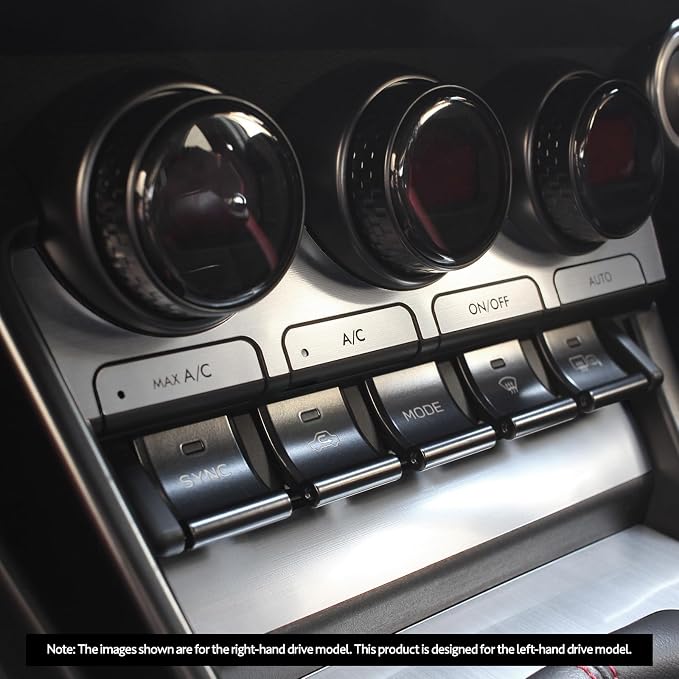 BARZA LHD Air Conditioning Control Panel for GR86 ZN8, Brushed Finish | Made in Japan. Custom-fit trim for GR86 (ZN8) 2021-2026 LHD models. Durable acrylic resin with a brushed metal-style finish.