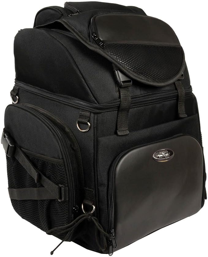 Milwaukee Leather SH689 Large Black Textile Waterproof Touring Motorcycle Sissy Bar Bag - Large
