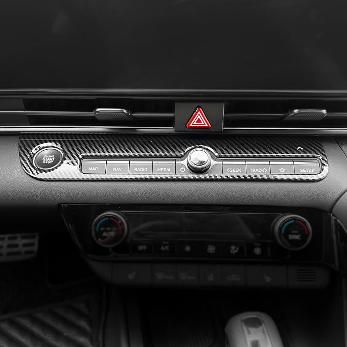 YOUTOOCAR Engine Start Stop Button Trim Cover ABS Interior Accessories Compatible with Hyundai Elantra N/N Line (CN7) 2021–2025 Accessories (Carbon Fiber Pattern)