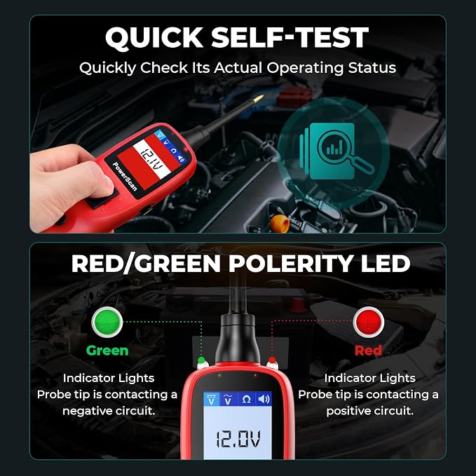 Autel Circuit Tester 2026, PowerScan PS100 Automotive Circuit Tester, 12-24V Electrical Short Open Breaker Circuit Finder, Digital Multimeter/Relay & Diode Resistance Tool Kit, 20FT Extra Cord