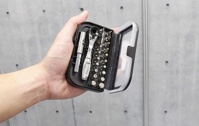 TONE Bit Ratchet Set BRS20 1/4" Hex Shank Bit Black 22-Piece