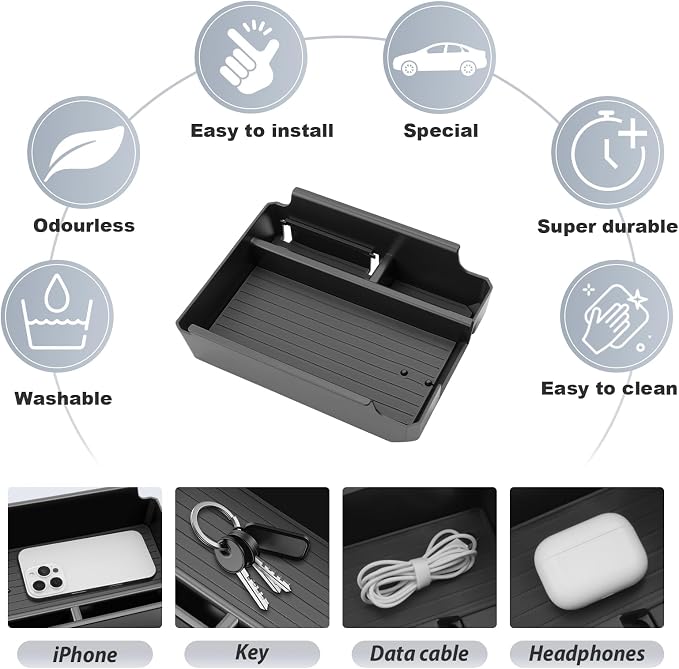 SKTU for 2025 2026 Mitsubishi Outlander Center Console Organizer for 2025 2026 Mitsubishi Outlander Console Tray Mitsubishi Outlander 2025 2026 Accessories ABS Durable Insert Console Organizer