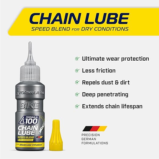 Dry Conditions Bike Chain Lube – Dry Weather Lubricant for Bicycles & Electric Bikes – Deep Penetration, Extends Lifetime, Protects Against Corrosion – 50ml (1.69 oz)