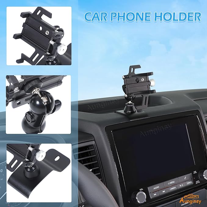 Aunginsy Car Phone Mount Compatible with Nissan Frontier 2022-2024 Center Console Phone Holder Dash Panel Mobile Phone Bracket Universal Cell Phone Navigation Stand Fit All Smart Phones Accessories