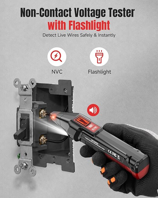 Circuit Breaker Finder Kit, GFCI Tester Circuit Tracer with NCV Test, Flashlight, LCD Receiver, Carry Case & Adapters for 90-250V AC Home Circuits