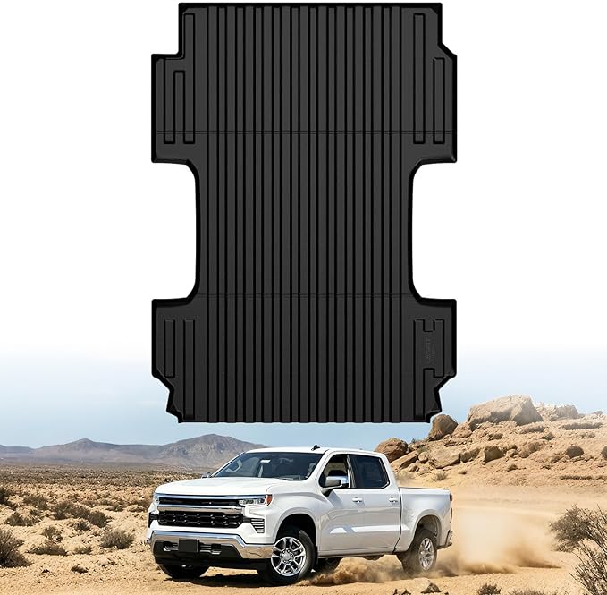 LASFIT Truck Bed Mat 2019-2026 for Chevrolet Chevy Silverado 1500 | GMC Sierra 1500 (Only Fit 8.2FT Bed), Bed Liner for Chevy Silverado GMC Sierra 1500, Not Fit Optional CarbonPro Bed
