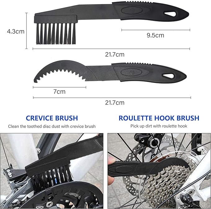 Bike Chain Cleaner Set, Bike Cleaners Bicycle Cleaning Kit 100ML Chain Lube and 300ML Cleaning Spray, Bike Cleaner Kit with Brushes Cycling Maintenance, Suitable for All Types of Bike