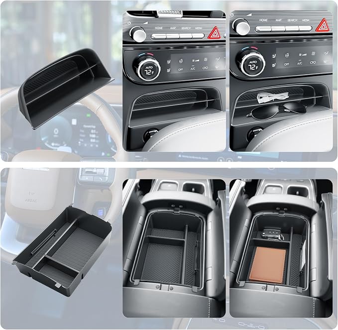 BIBIBO 2Packs for 2026 Hyundai Palisade Center Console Organizer 2026 Hyundai Palisade Calligraphy Insert Console Tray 2026 Palisade Organizer Shelf 2026 Palisade (ONLY FIT Palisade Calligraphy)