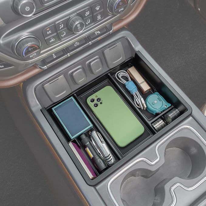 JKCOVER Center Console Organizer Storage Tray and Under Seat Vent Deflectors Compatible with 2014 2015 2016 2017 2018 Chevy Silverado/GMC Sierra 1500 2500 3500HD Accessories